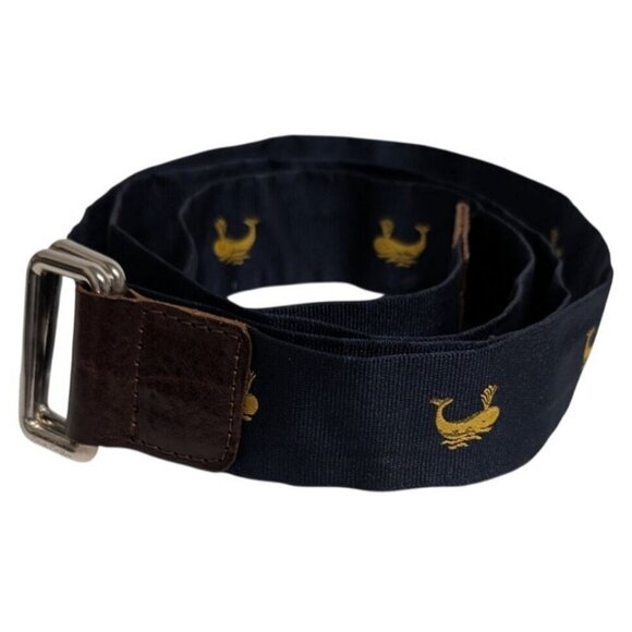 Brooks Brothers Golden Fleece Whale Belt D-Ring Leather Tab Nautical Men Size 32 - Picture 2 of 4